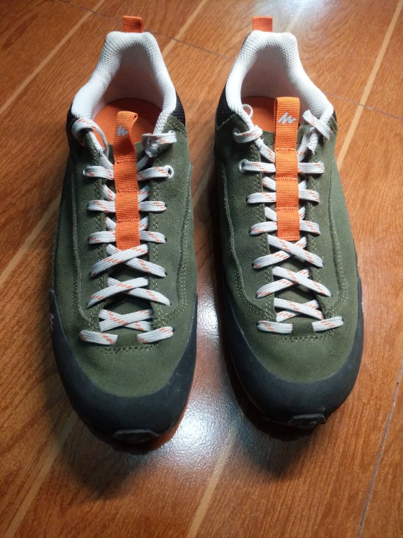 Original Decathlon Quechua Hiking Walking Shoes Nh500 Khaki Orange