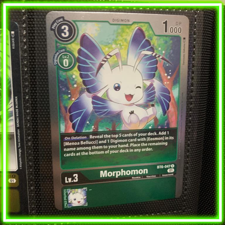 Digimon English TCG Morphomon BT6047 R Rare Green Card, Hobbies