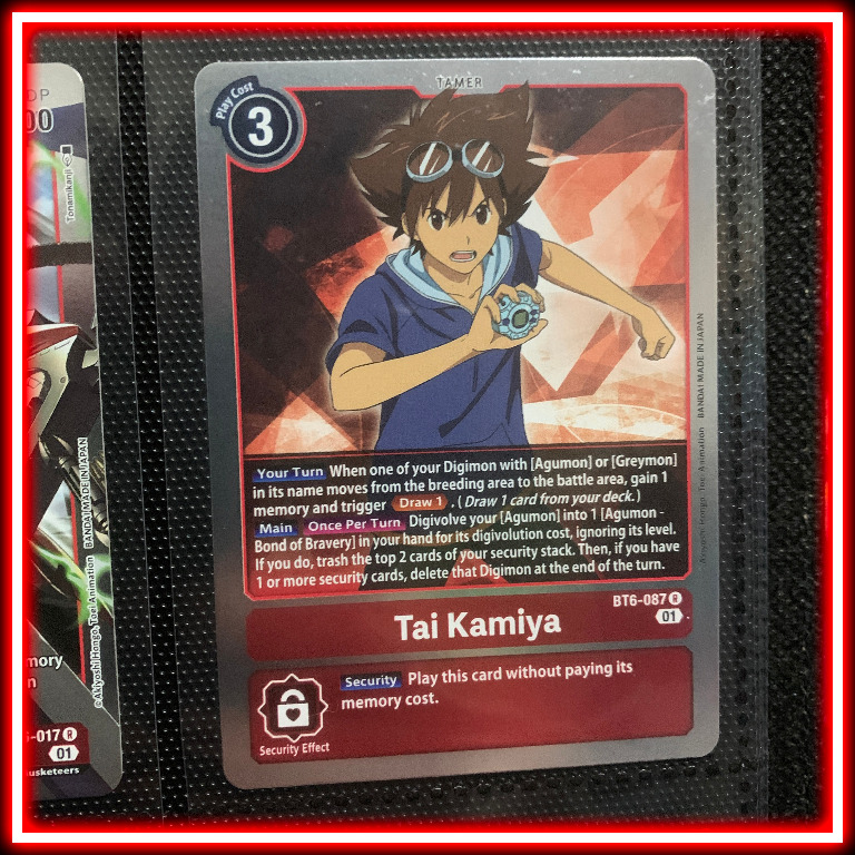 Digimon English TCG Tai Kamiya BT6087 R Rare Card, Hobbies & Toys