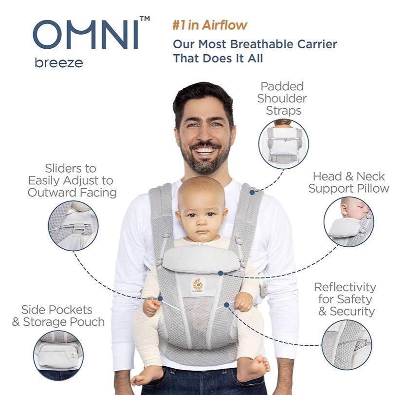 Ergobaby Baby Carrier Pink Quartz Omni Breeze 2021 model, Babies & Kids, Going Out, Carriers