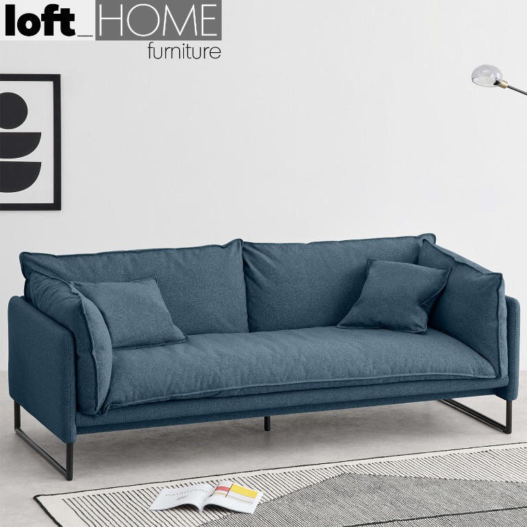 Fabric Sofa Malini Orleans Blue 3 Seater Furniture Home Living Sofas On