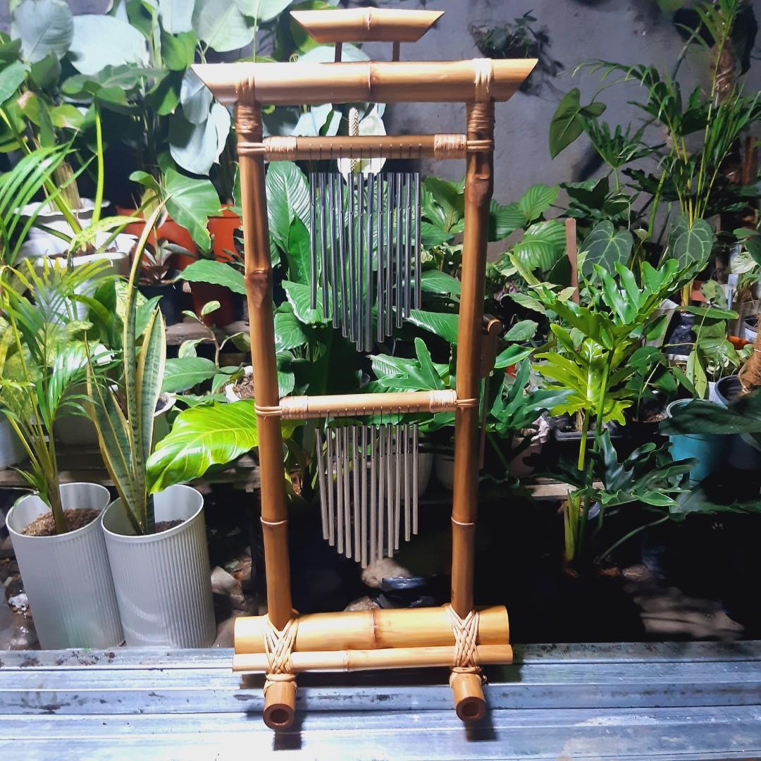 Floorstanding chime (Category: Musical Instruments) located in Antipolo. Submitted by blueshopvintage (Listing ID 1161404139, Image 2). Description: natural shade bamboo frame & aluminum tubes floor standing chime 🎶used as Sound Healing instrument perfect garden accent/decor , room display, resorts lounge decor 💙💚we also accept customized chimes..