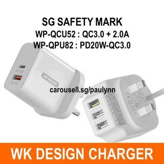 FROM 11.90 WK DESIGN SAFETY MARK FAST CHARGER PHONE CHARGER ADAPTER