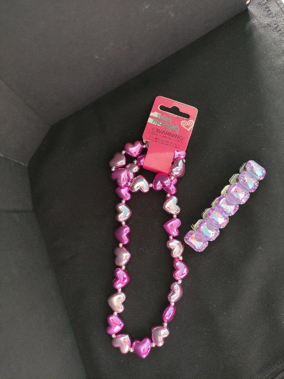 Girl s Accessories Kids Children Jewelry beaded necklace pink heart Miss Mango