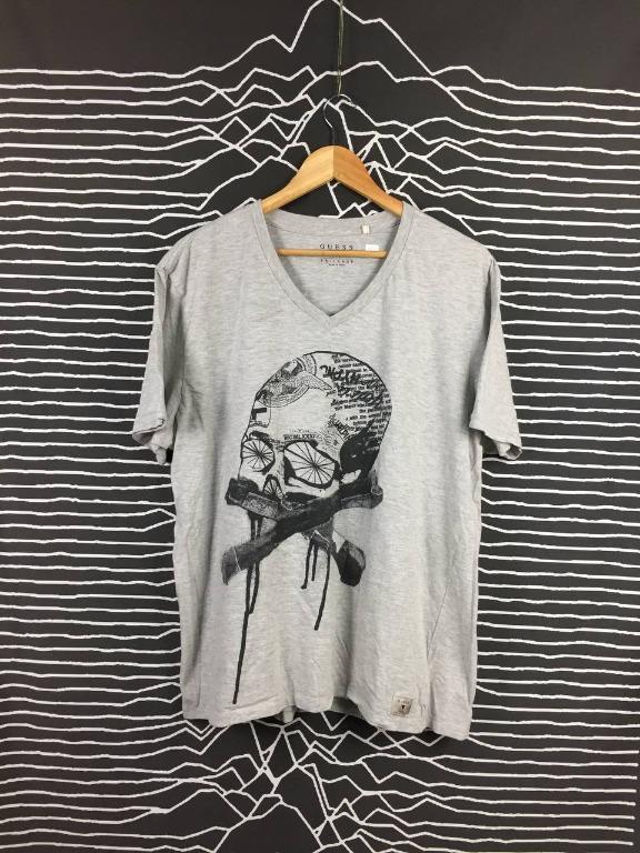 Guess Designer Brand Skull Graphic Tee Men s Fashion Tops Sets