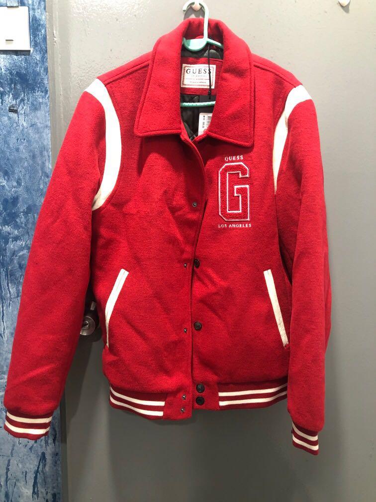 Guess red outlet jacket