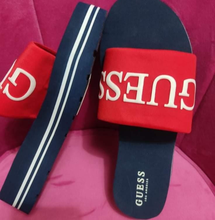 Guess wedge slipper Women s Fashion Footwear Wedges on Carousell