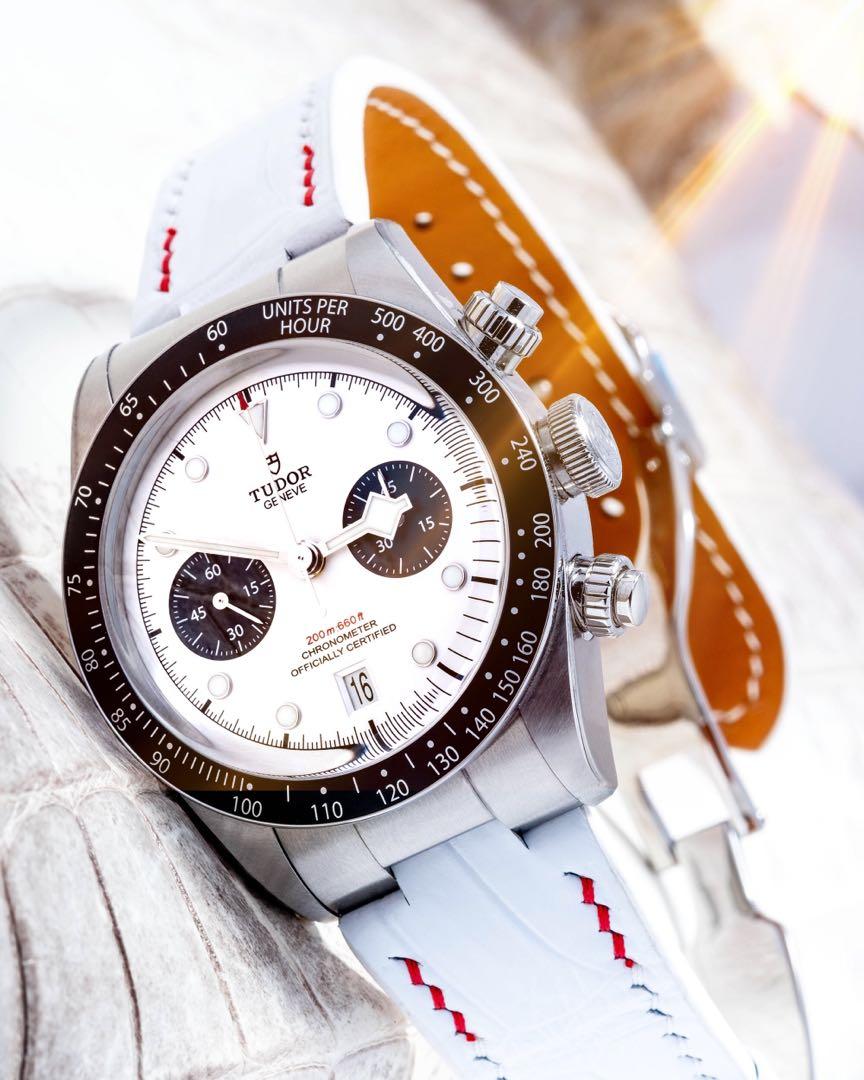 Handmade Handstitched Watch Strap In White Crocodile Leather For