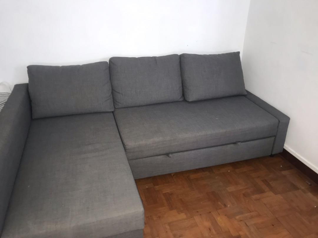 Ikea sofa bed with storage (can negotiate), Furniture & Home Living