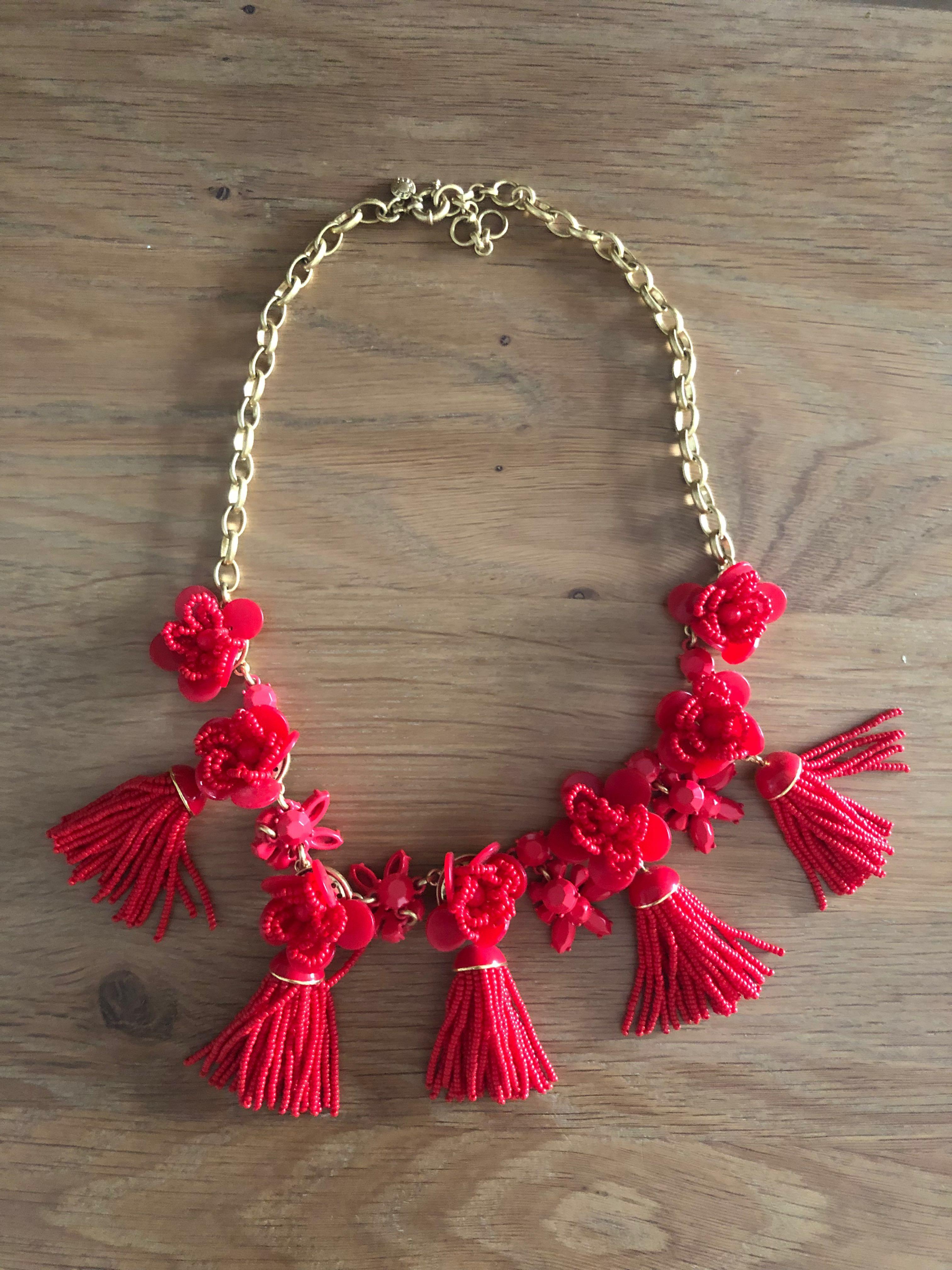 J crew tassel necklace top