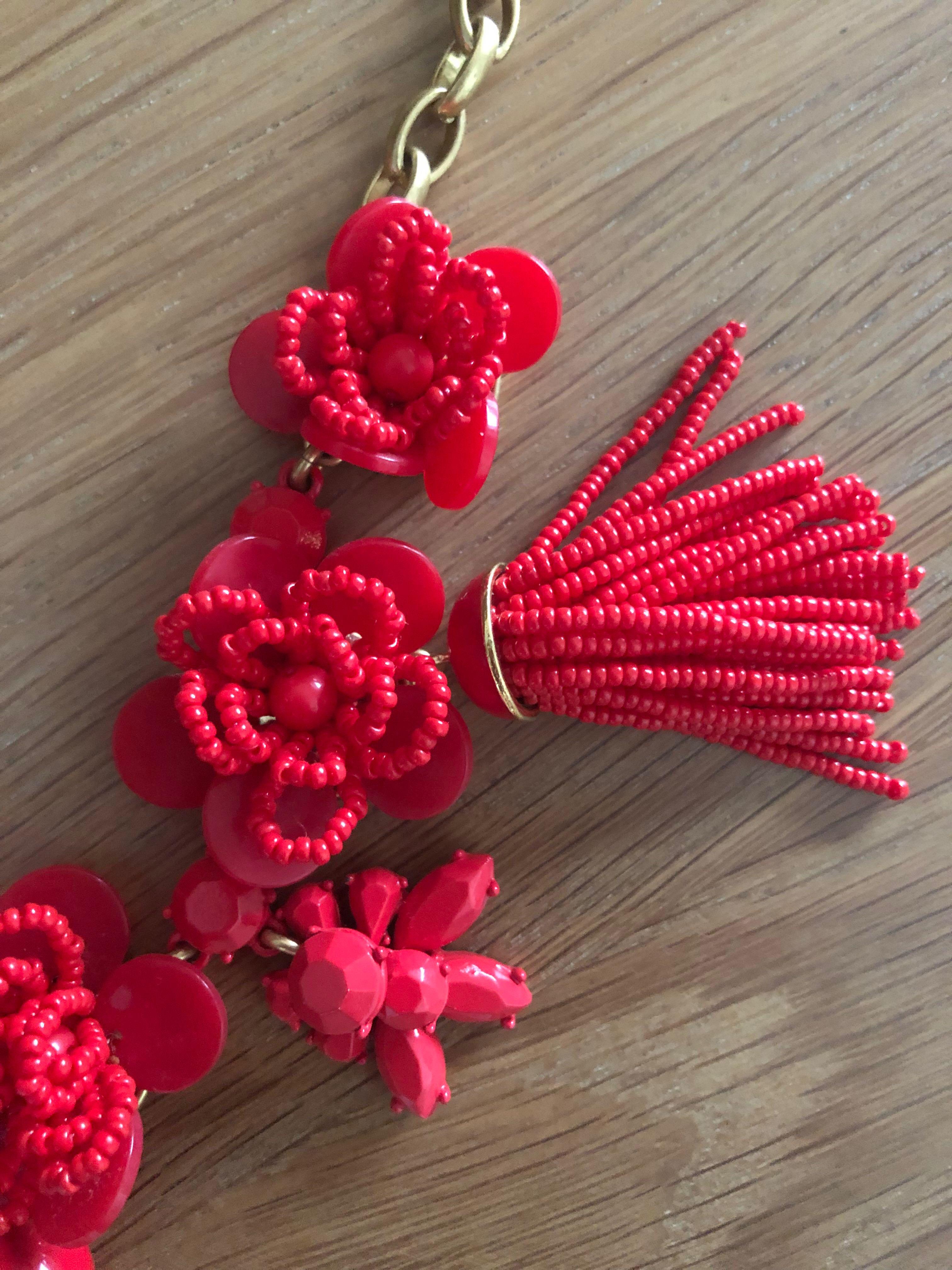 Red crystal clearance statement necklace