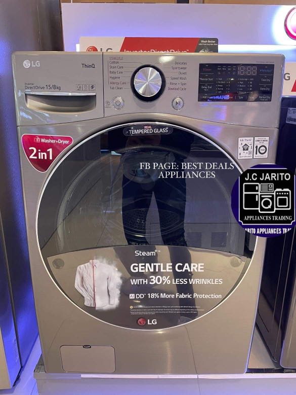 LG 2in1 combo Washer Dryer 15 8kg capacity Frontload Inverter TV