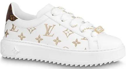 white golden sneakers