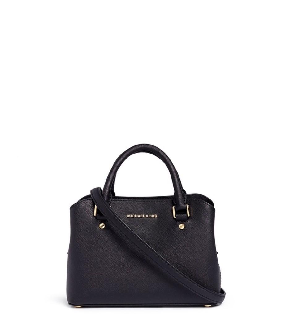 MK Michael Kors Savannah Small Satchel Black Bag Women s Fashion Bags Wallets Shoulder Bags on Carousell