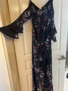 Off shoulder floral maxi dress