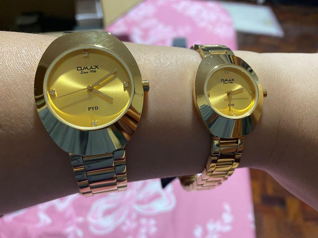 Omax Gold Couple Watch Women s Fashion Watches Accessories