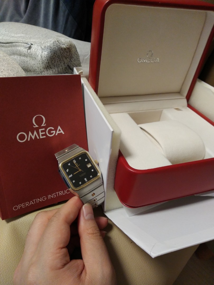 Omega New old stock 星座黑面石字全自動 