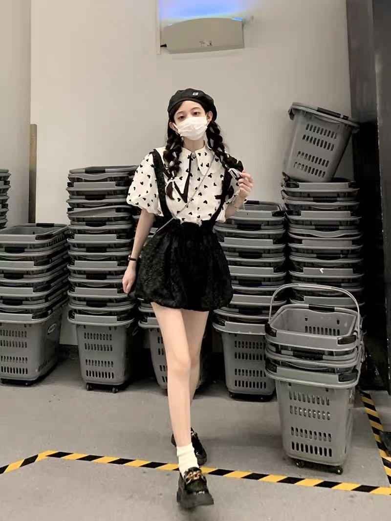One set korean cute jumpsuit with shirt Women s Fashion Dresses