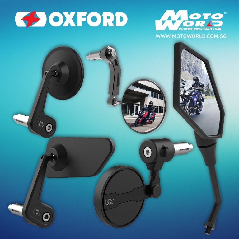 Oxford Motorcycle Side Mirrors Universal OEM Replacement (Designed in