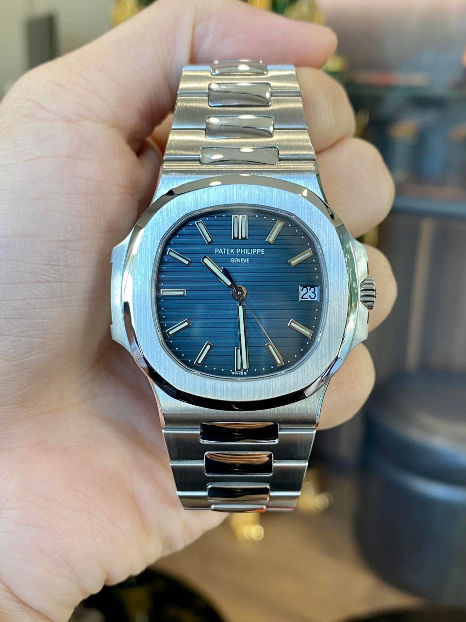 patek philippe silver blue