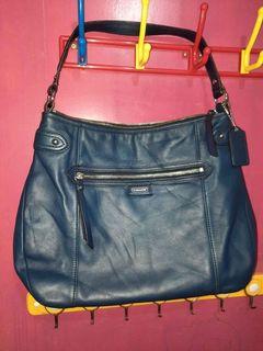 Preloved Coach Midnight Navy Blue Leather Hobo Bag