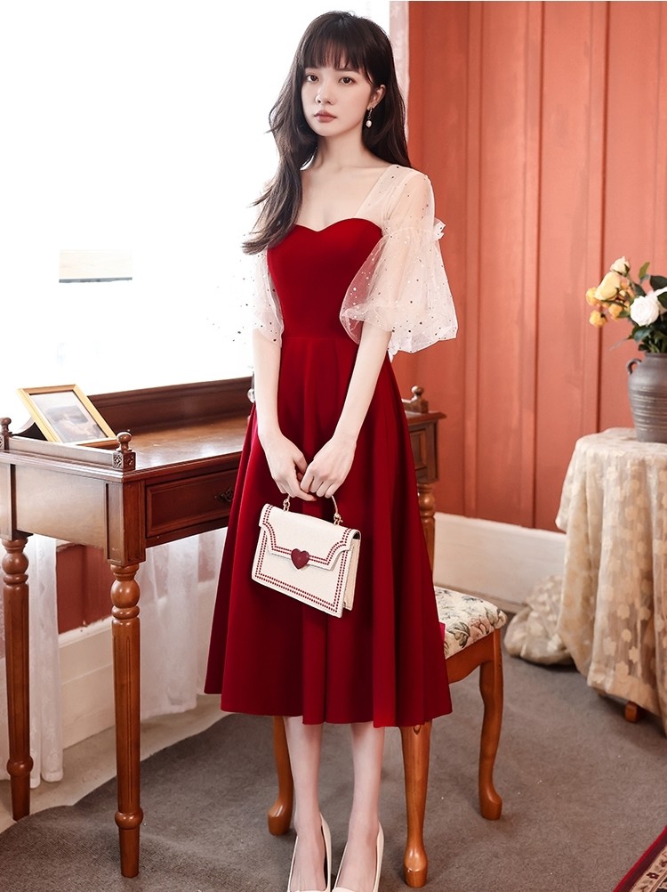Red dress dinner dress