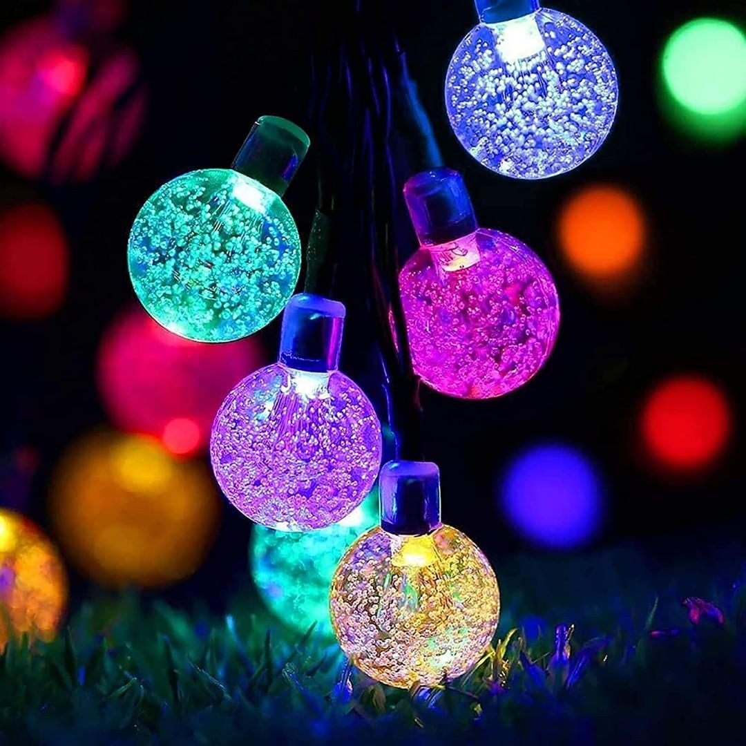 RGB Solar Fairy Lights Outdoor Waterproof, Lezonic 50LED Garden Lighting,  Mode 7M/24Ft Indoor/Outdoor String for Patio Yard Home Christmas Parties  Wedding (Multi-Coloured), Furniture  Home Living, Lighting  Fans, Lighting  on