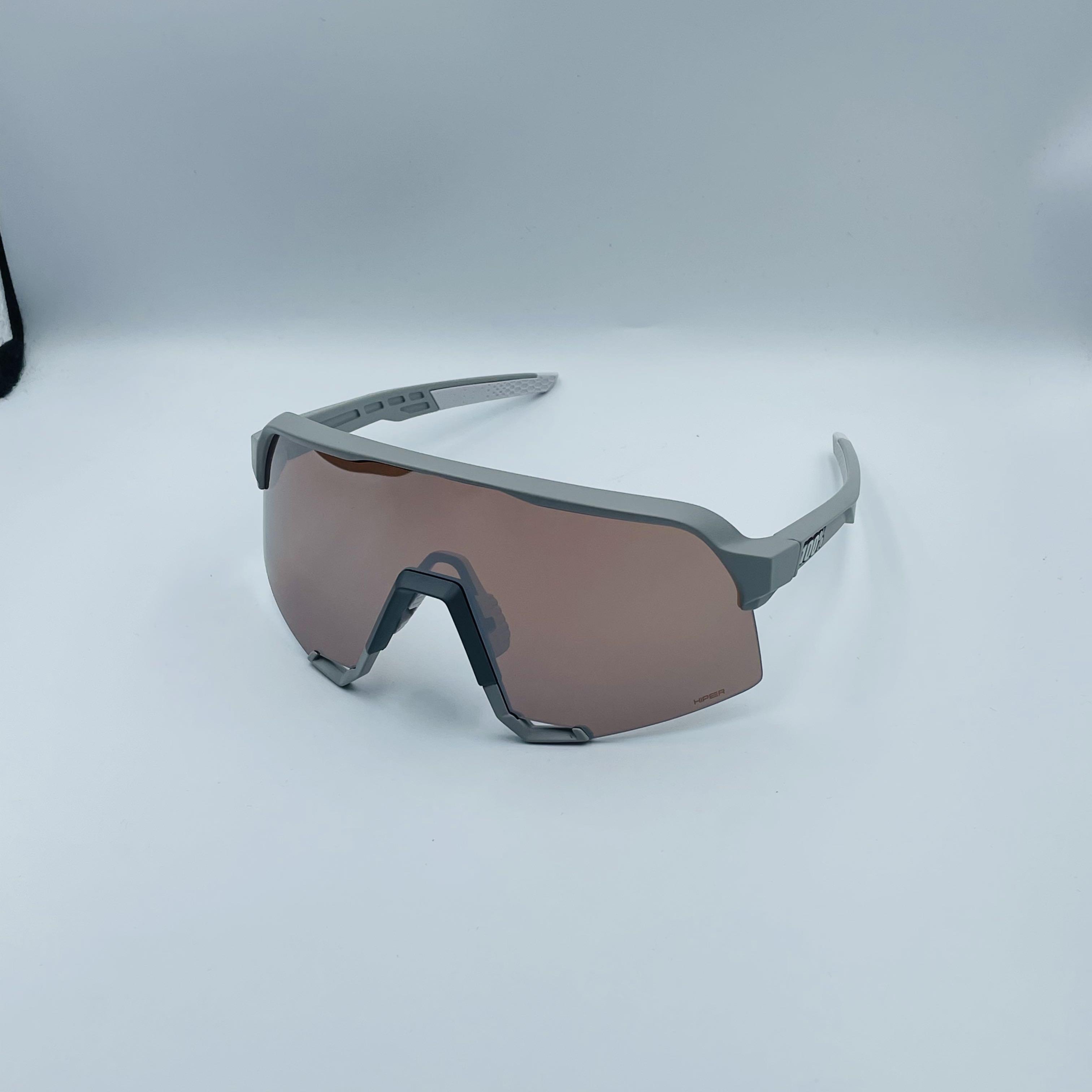 Ride 100% S3 Soft Tact Stone Grey - HiPER Crimson Silver Mirror + Clear lens