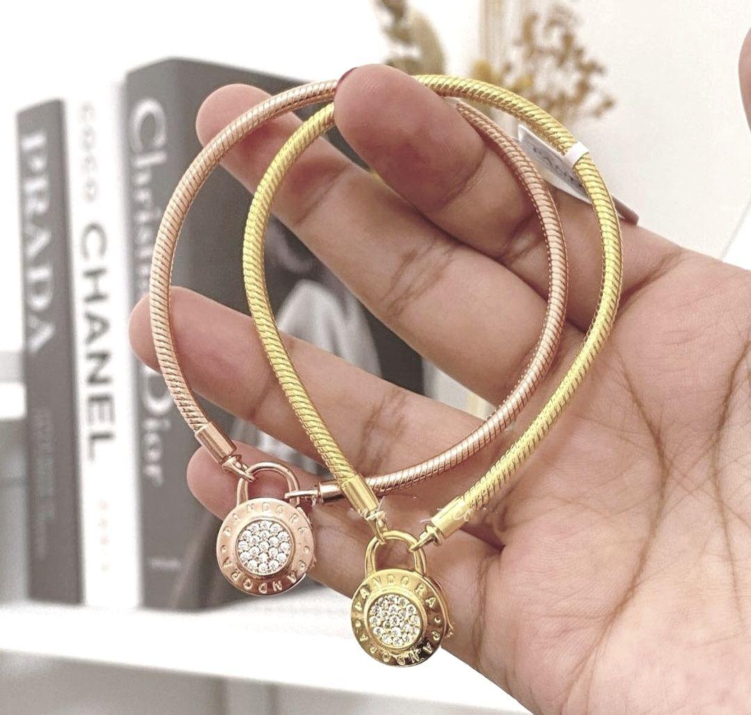 SALE AUTHENTIC PANDORA PADLOCK CLASP SNAKECHAIN BRACELETS