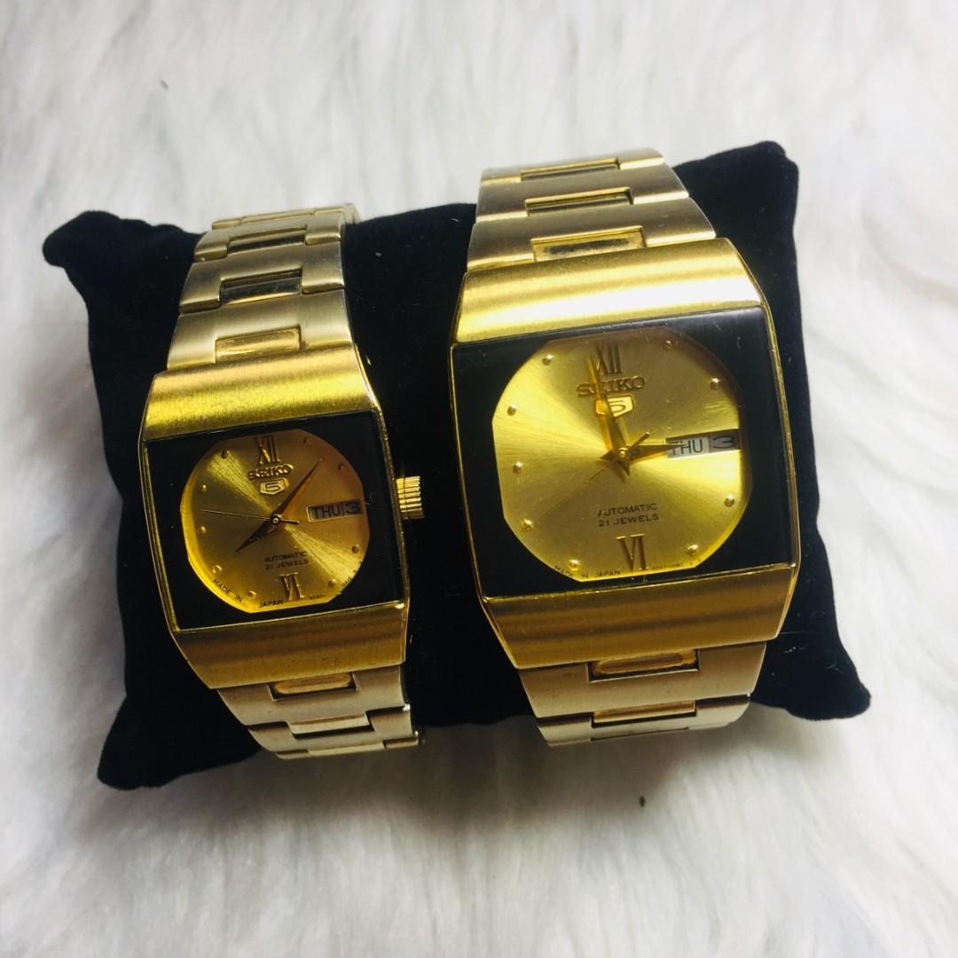 Seiko 5 watches online gold plated