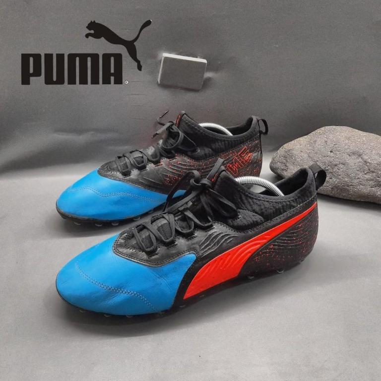 puma blue black shoes