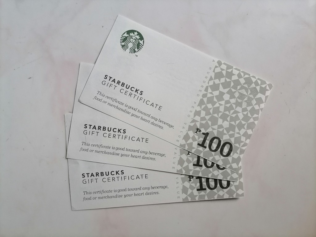 Starbucks Gift Vouchers, Tickets & Vouchers, Vouchers on Carousell