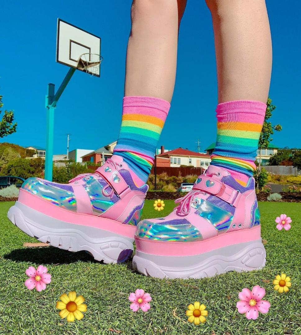 Sugar Thrillz Fairywalker Platform Sneakers (kawaii pastel lolita goth ...