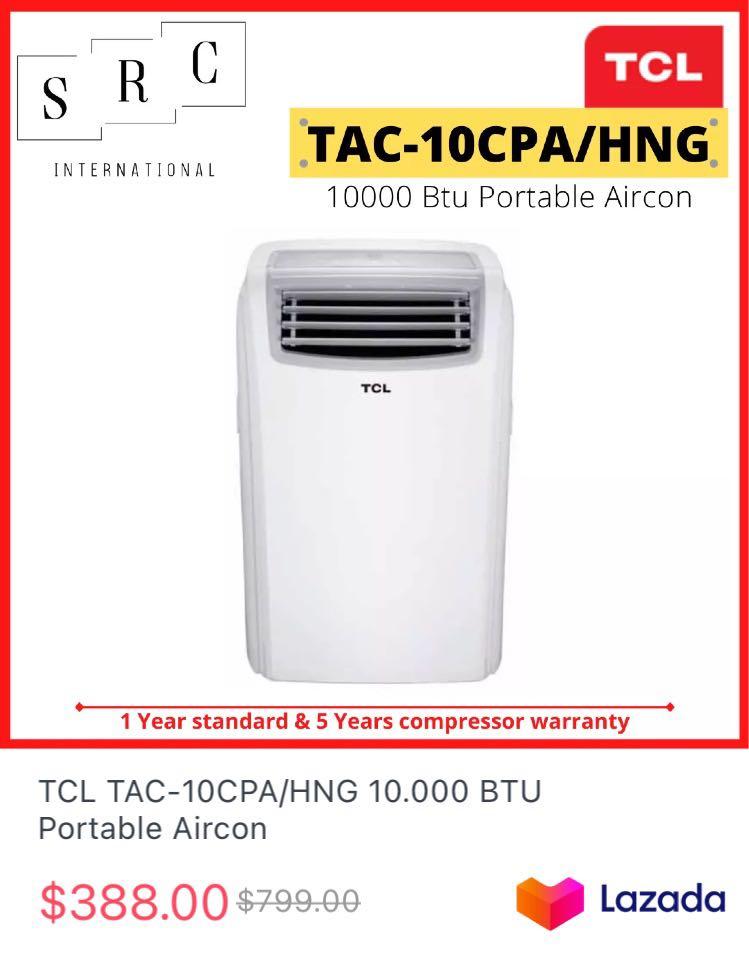 TCL 10000BTU portable aircon. Low noise, TV & Home Appliances, Air