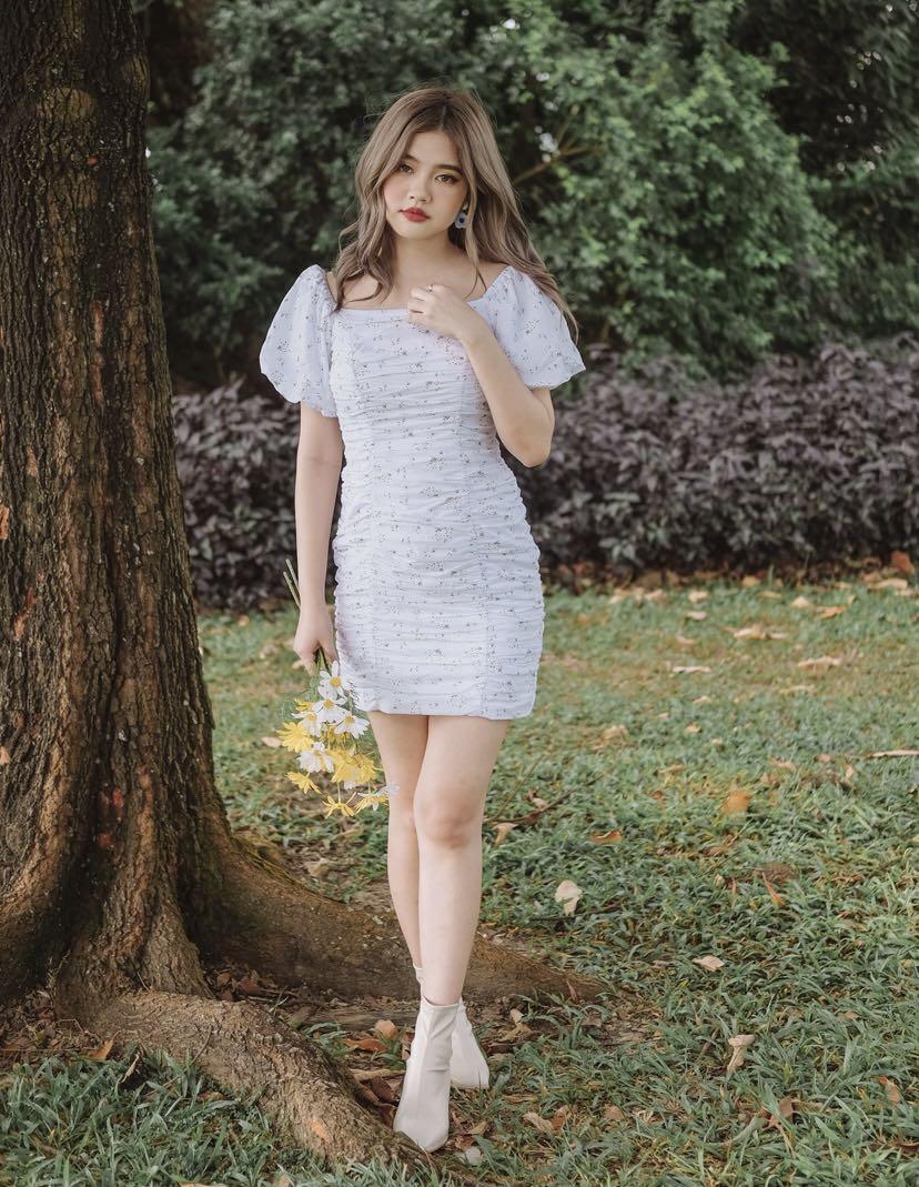 bodycon mini white dress