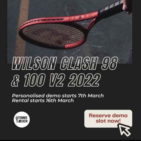Wilson Clash v2 98 100 Tennis Racket Demo, Sports Equipment, Sports