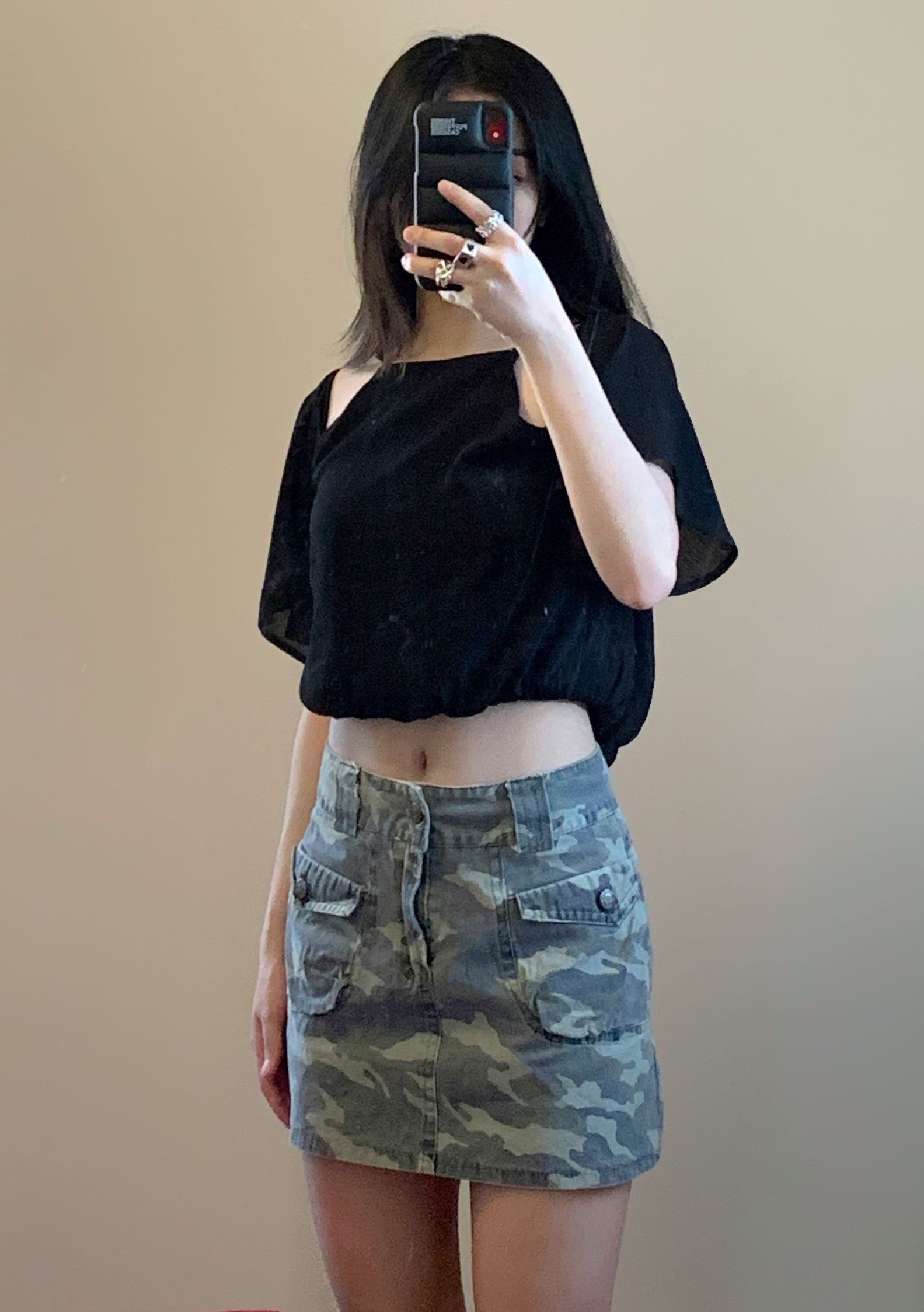 y2k camouflage mini skirt, Women's 