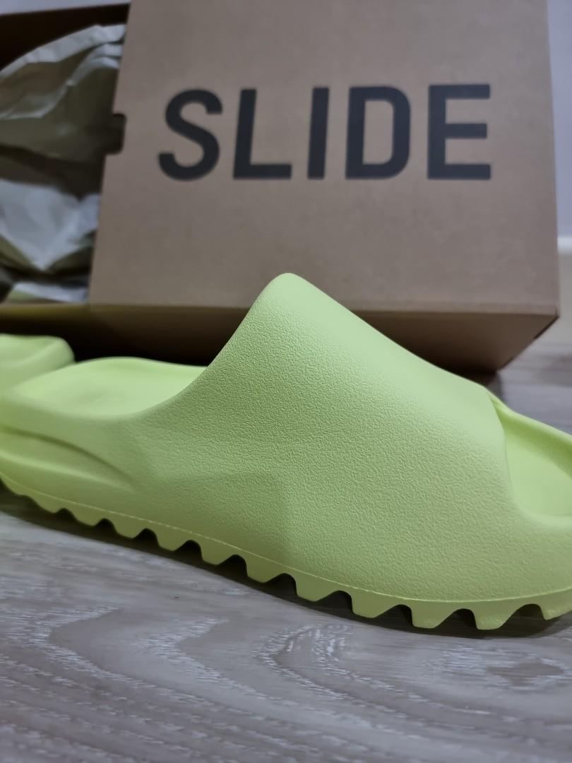 Adidas YEEZY SLIDE ADULTS glow green bone Onyx Women s Fashion