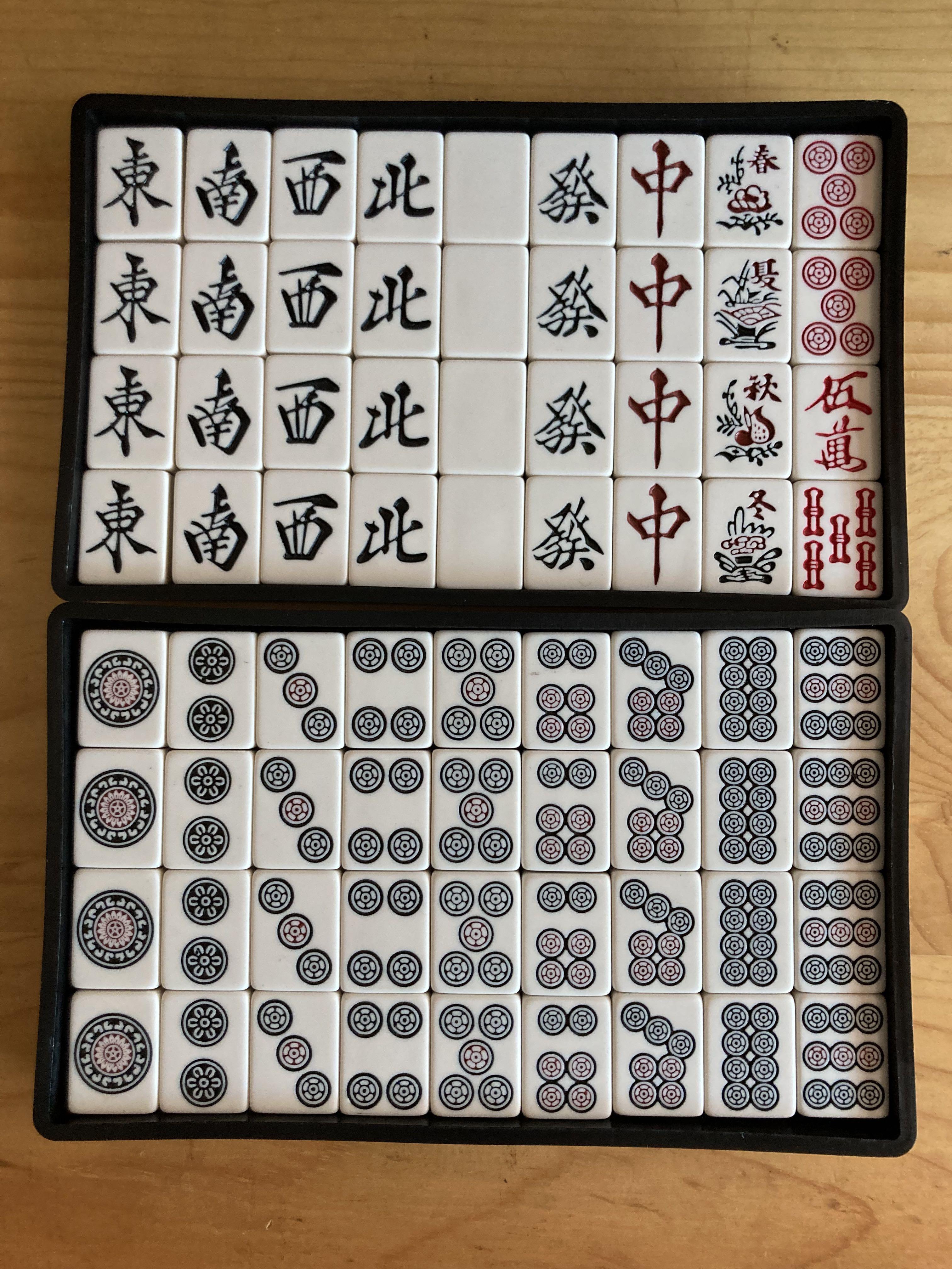 日本麻雀白虎黑色牌背, 興趣及遊戲, 玩具& 遊戲類- Carousell