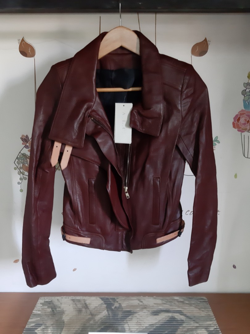 ALC Leather Biker Jacket, Women's Fashion, Coats, Jackets and Outerwear ...