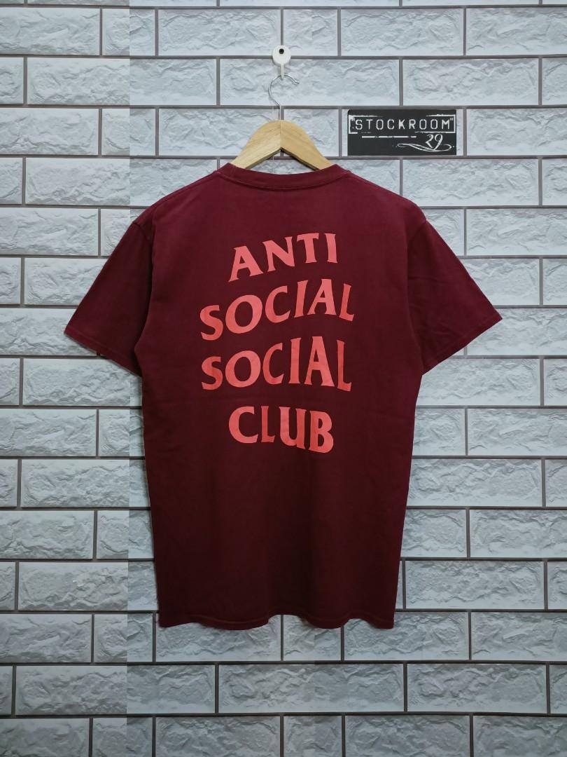 Anti social social best sale club maroon hoodie