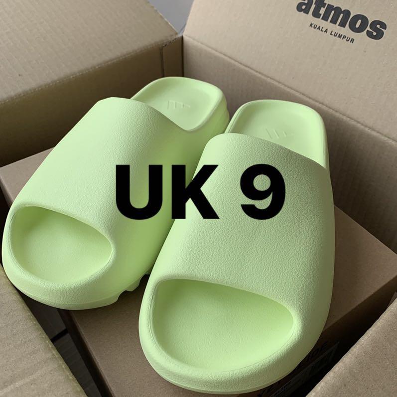ATMOS KL UK9 Yeezy Slide Glow Green, Men's Fashion, Footwear