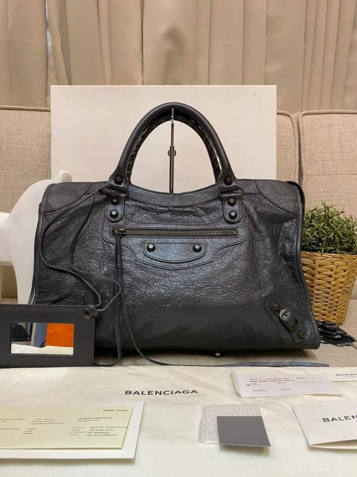 Balenciaga Neo Classic Medium Top Handle Bag in Dark Grey  eBay