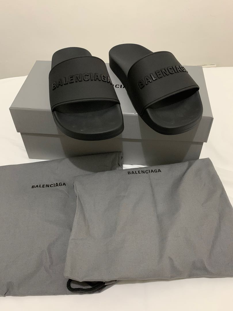 Balenciaga Pool Slide Black White Mens  565826 W1S80 1006  US