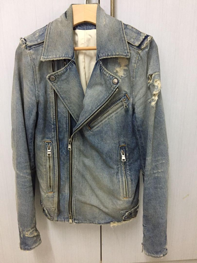 Balmain SS16 Denim Biker Jacket Size XS 