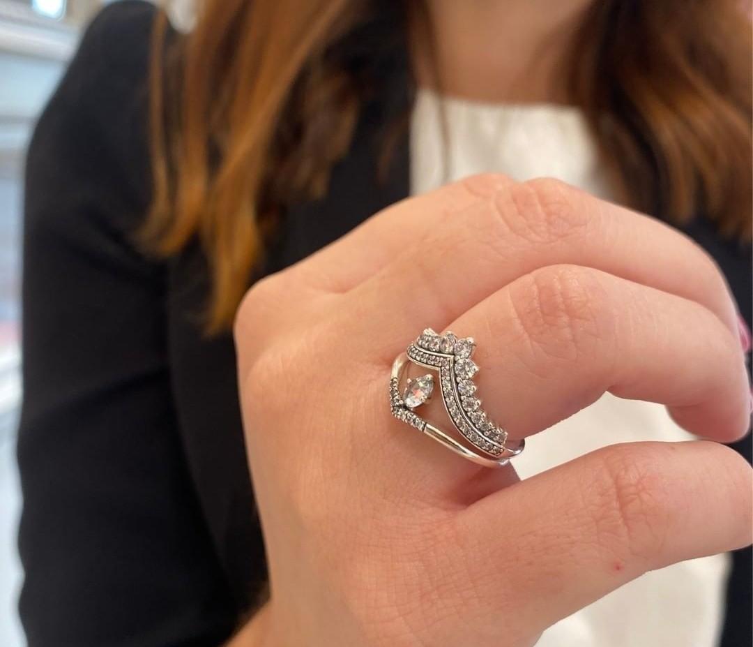 Pandora princess stackable ring hot sale