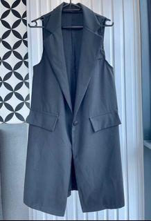 Black long waistcoat