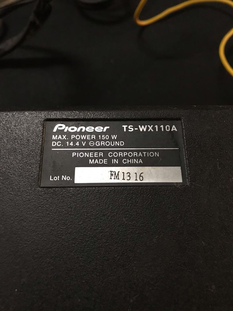 Carrozzeria TSWX110A (Powered UnderSeat Subwoofer), Auto Accessories