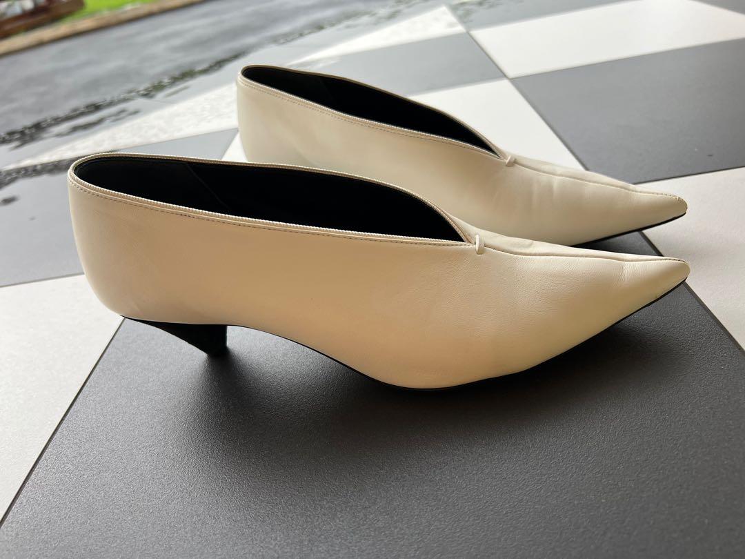 Celine white top heels
