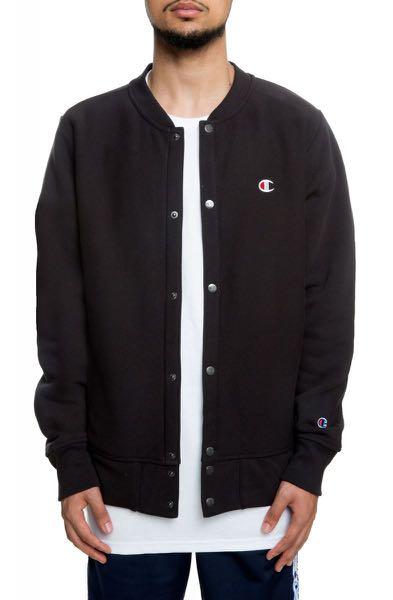 Champion baseball jacket black deals